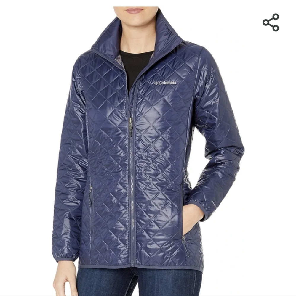 COLUMBIA navy dualistic mid quilted jacket with omniheat